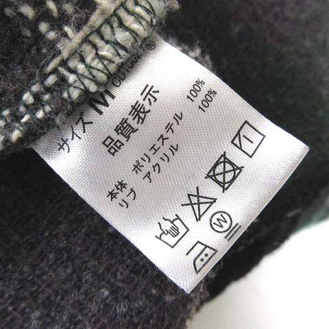 イング INGNI 22AW チェック リブ チュニック シャギー ニット セーター オーバーサイズ ドロップショルダー 長袖 M マルチカラー レディース