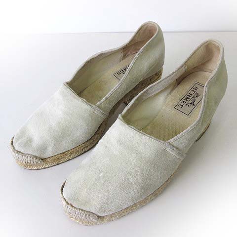 エルメス　スエード　エスパドリーユ　37　スリッポン エルメス HERMES エスパドリーユ スリッポン シューズ パンプス 本革