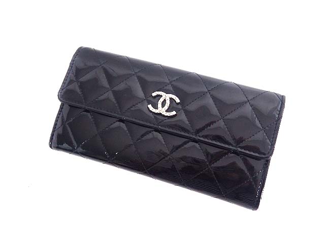 シャネル CHANEL ブリリアント マトラッセ 2つ折り 長財布 エナメル 