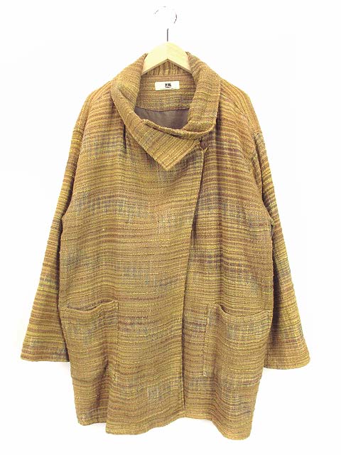 ジン Zin 人 コート ジャケット 上着 ツイード コットン 黄土色系 レディース 069 ベクトルパーク
