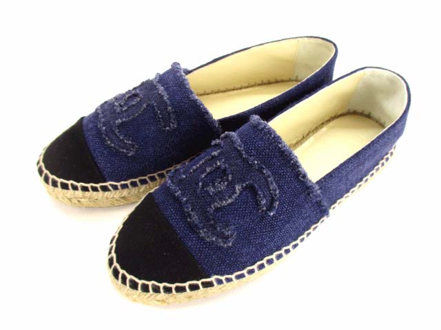 未使用品 シャネル CHANEL シューズ スリッポン 靴 エスパドリーユ 