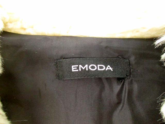 エモダ Emoda Bigフードファーコート ビッグフードファーコート コート フロントボタン サイズf ベージュ レディース 069 ベクトルパーク
