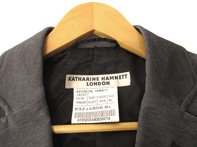 キャサリンハムネットロンドン Katharine Hamnett London テーラードジャケット 上着 アウター 2b シングル コットン グレー サイズbl メンズ 069 ベクトルパーク
