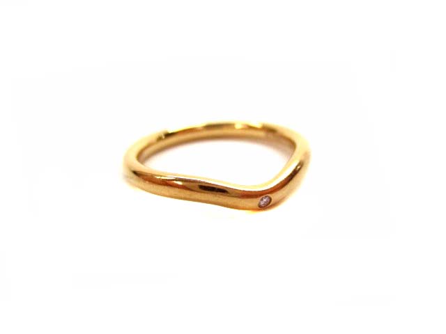 ティファニー TIFFANY & CO. リング 指輪 750 K18 カーブドバンド 1P 