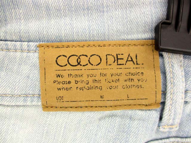 ココディール Coco Deal デニム ショートパンツ ストレッチ Used加工 ハイウエスト ライトインディゴ サイズ2 レディース 069 ベクトルパーク