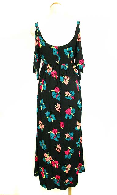スライ Sly Liquidly Orchid Open オープンショルダー ワンピース ロング 花柄 レーヨン 030asa33 0370 黒 ピンク 緑 1 レディース 069 ベクトルパーク