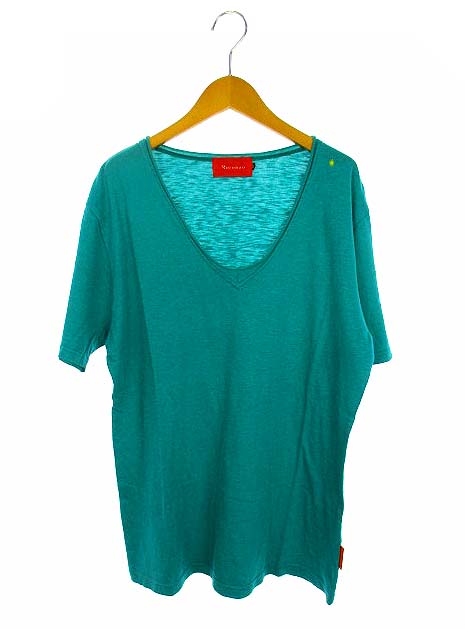 リコルゾ Ricorzo トップス Tシャツ カットソー Vネック コットン ワンポイント Uネック 半袖 エメラルドグリーン 48 メンズ 069 ベクトルパーク