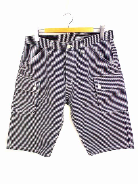 Kojima Genes 児島ジーンズ ユーティリティ カーゴ ショーツ ヒッコリー ショートパンツ ハーフパンツ Rnb 1286 インディゴ ホワイト サイズ36 メンズ 069 ベクトルパーク