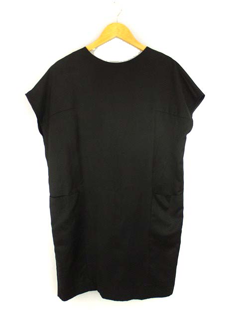 23区 オンワード樫山 半袖 コクーン ワンピース 無地 ブラック 黒 38 レディース 069 ベクトルパーク