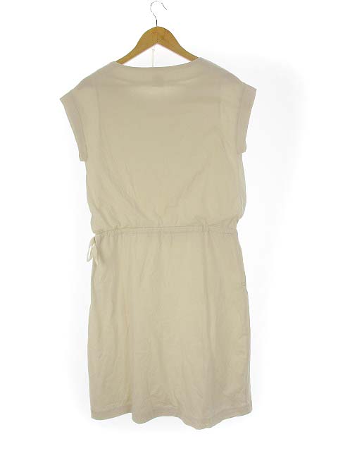 ヒューマンウーマン Human Woman ウエスト 切替 ギャザー ワンピース カットソー生地 半袖 アイボリー M レディース 069 ベクトルパーク