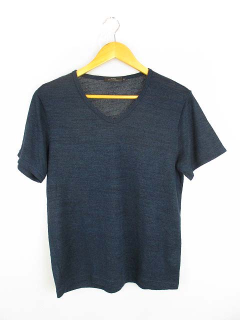 スリック Slick Vネック ニット カットソー プルオーバー 半袖 薄手 ダークブルー 1 メンズ 069 ベクトルパーク