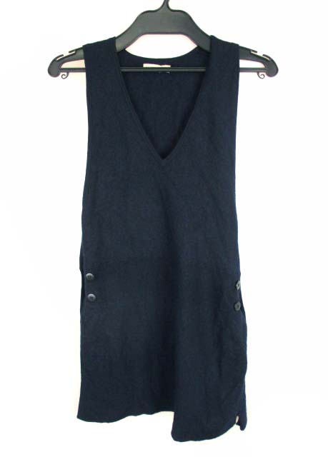 ヒューマンウーマン Human Woman トップス ニット ロング ベスト プルオーバー 起毛 ｖカット 無地 ダークネイビー 紺 レディース 069 ベクトルパーク