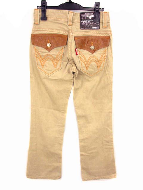 エドウィン Edwin カラーデニムパンツ ジーンズ カラーデニム カラーパンツ シューカット 431xvs フェイクレザー フラップポケット サイズ26 ベージュ メンズ 069 ベクトルパーク