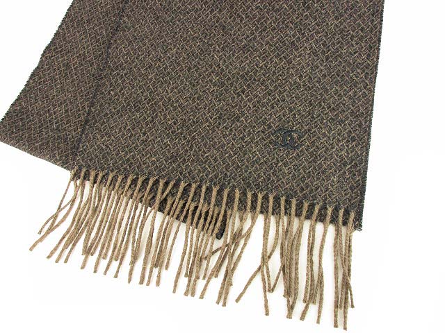 シャネル CHANEL マフラー ストール フリンジ ココマーク 刺繍 ロゴ  