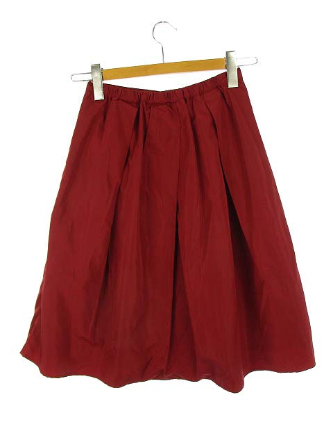 チャオパニック Ciaopanic プリーツ ナイロン スカート フレア 無地 レッド 赤 M レディース 069 ベクトルパーク