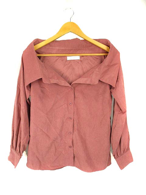 セシルマクビー Cecil Mcbee オフショルダー シャツ ブラウス フロントボタン フェイクスエード 長袖 無地 ピンク くすみカラー M レディース 069 ベクトルパーク セシルマクビー Cecil Mcbee オフショルダー シャツ ブラウス フロントボタン フェイクスエード 長袖 無地 ピンク くすみカラー M レディース 069 ベクトルパーク