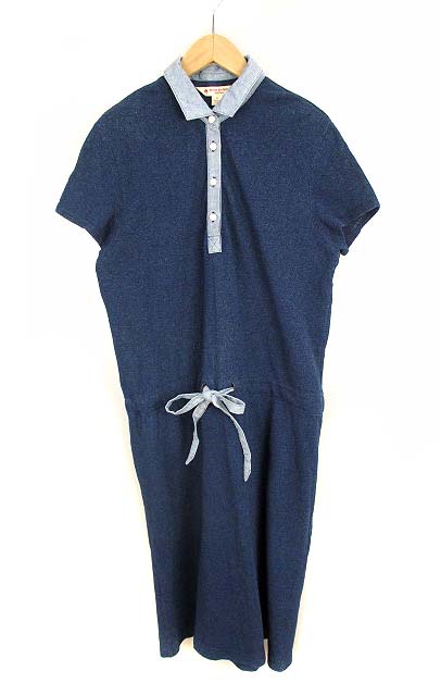 ブルックスブラザーズ Brooks Brothers ポロシャツ ワンピース 半袖 ロング コットン 青 ブルー S レディース 069 ベクトルパーク