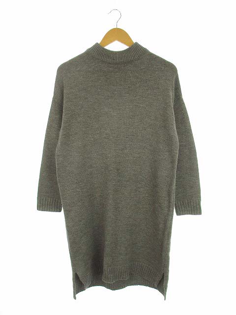 オリーブデオリーブ Olive Des Olive モックネック ニット ワンピース 長袖 無地 アクリル ポリエステル チャコールグレー レディース 069 ベクトルパーク
