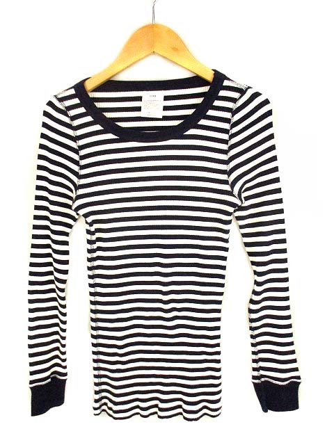 ハイク Hyke トップス リブ カットソー ロングスリーブ Tシャツ ボーダー コットン 白 紺 レディース 069 ベクトルパーク