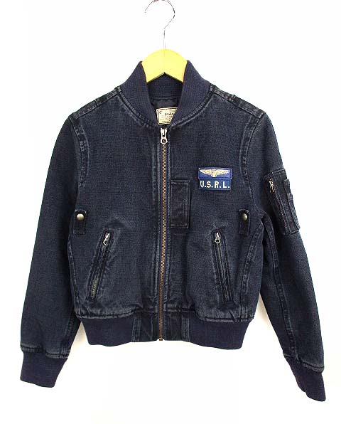 ポロ ラルフローレン Polo Ralph Lauren デニム ジャケット ブルゾン 上着 アウター ジップアップ Ma 1 Used加工 インディゴ S 男の子 子供服 キッズ 069 ベクトルパーク