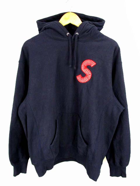 シュプリーム SUPREME 長袖 スウェット パーカー プルオーバー 刺繍 S  