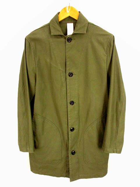 Seventh Sense Folklore セブンスセンスフォークロア ショップコート ステンカラーコート スプリングコート コート フロントボタン 綿 コットン カーキ系 サイズs メンズ 069 ベクトルパーク