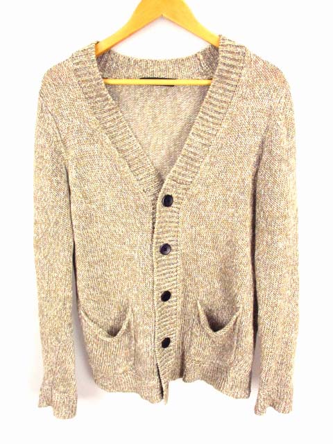 トゥモローランド トリコ Tomorrowland Tricot 長袖 ニット カーディガン 麻 リネン ローゲージ ミックスカラー グレー ベージュ系 ホワイト サイズm メンズ 069 1563 ベクトルパーク