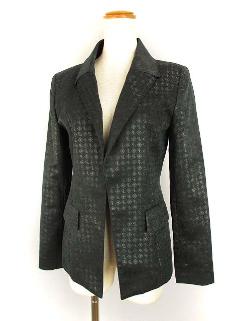 プライベートレーベル Private Label ロゴ 総柄 テーラード ジャケット スカート スーツ セットアップ 上下セット 2点 ポリエステル ブラック 黒 サイズ違い M Mt レディース 069 ベクトルパーク