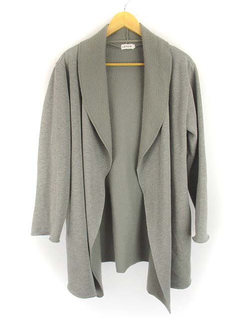 レプシィム ローリーズファーム Lepsim Lowrys Farm コーディガン ロングカーディガン 羽織り 裏起毛 アウター 上着 ポリエステル コットン 無地 グレー F レディース 069 ベクトルパーク