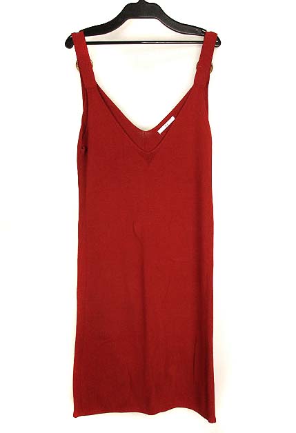 スライ Sly Cami Knit Op ニットキャミワンピース Vカット ミモレ丈 無地 030ba473 7530 オレンジ系 レッド系 Free レディース 069 ベクトルパーク