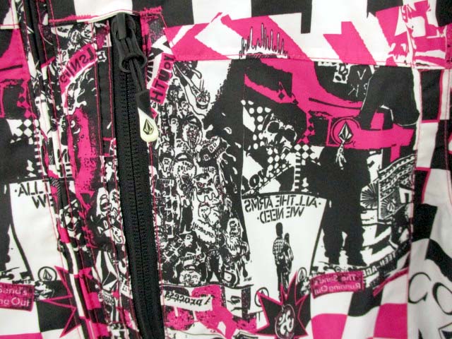 ボルコム Volcom スキーウェア スノーボードウェア スノーウェア ジャケット フード ジップアップ 総柄 Gj0 J Ex Shadow Jacket 黒 白 ピンク サイズs メンズ 069 ベクトルパーク