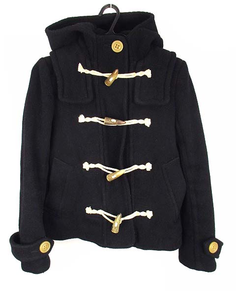 アールエヌエーエヌ Rna N アウター ダッフルコート ショートコート 上着 フード ウール 無地 ブラック 黒 M レディース 069 ベクトルパーク