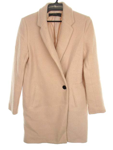 ザラ ベーシック Zara Basic アウター チェスターコート 上着 起毛 ワンボタン 無地 ベビーピンク Usa Xs レディース 069 ベクトルパーク