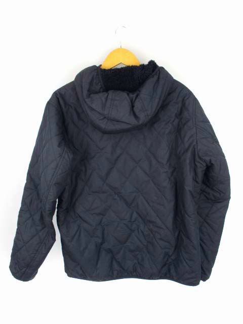 ユニクロ Uniqlo 裏ボア キルティング パーカ フルジップ ジャケット 中綿 ブルゾン アウター 上着 ポリエステル ネイビー 紺 L メンズ 069 ベクトルパーク