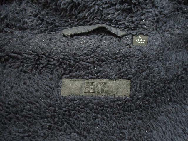 ユニクロ Uniqlo 裏ボア キルティング パーカ フルジップ ジャケット 中綿 ブルゾン アウター 上着 ポリエステル ネイビー 紺 L メンズ 069 ベクトルパーク