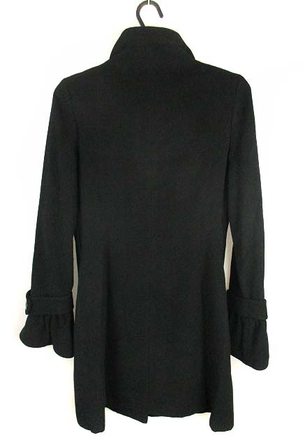 ピーチジョン Peach John アウター コート 上着 ウール混 アンゴラ混 起毛 スタンドカラー ビッグボタン 無地 ブラック 黒 レディース 069 ベクトルパーク