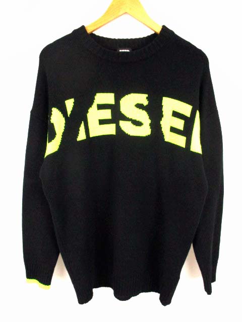 ディーゼル DIESEL 長袖 ニット セーター ビッグロゴ ビッグシルエット 