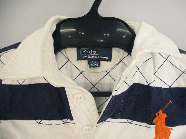 ポロラルフローレン ボーダーラガーシャツ　ビッグポニー　白　紺 POLO RALPH LAUREN ポロ ラルフローレン 長袖 ラグビーシャツ