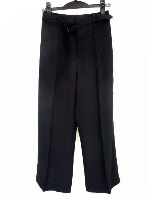 ユニクロ Uniqlo ベルテッドドレープワイドストレートパンツ ワイドパンツ ウエストベルト ストレッチ 無地 黒 ブラック サイズs レディース 069 ベクトルパーク