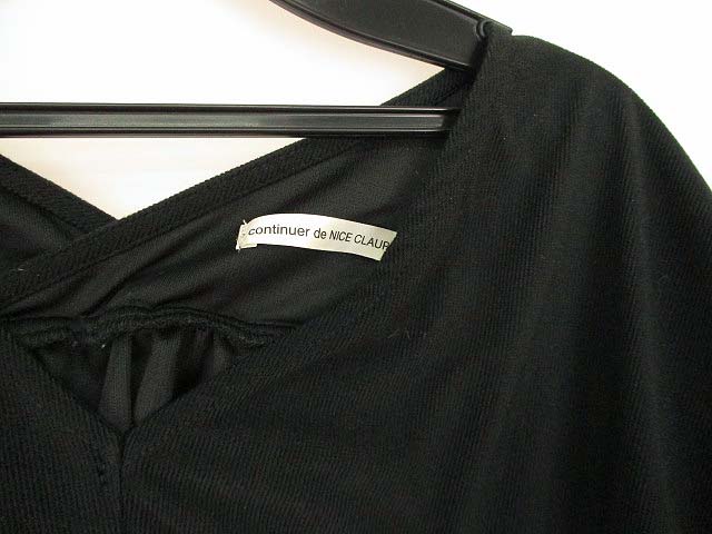 コンティニュエドナイスクラップ Continuer De Nice Claup ワンピース コールテン コーデュロイ ミディ丈 無地 長袖 ブラック 黒 F レディース 069 ベクトルパーク