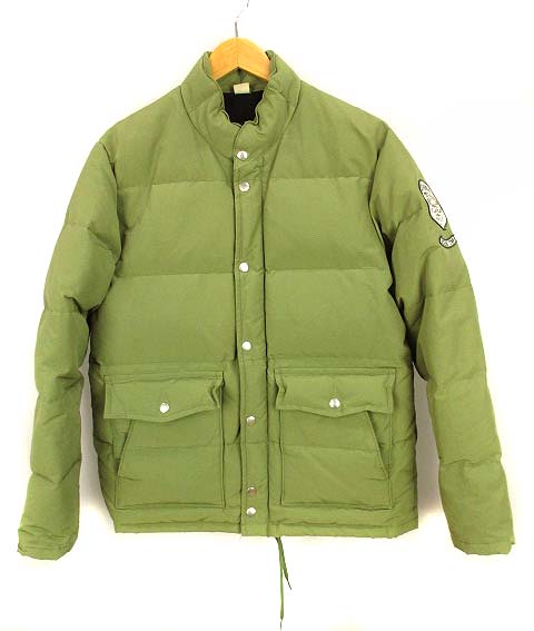 ロンハーマン Ron Herman ナイロン ダウンジャケット 上着 アウター ジップアップ スタンドカラー ワッペン 1071 緑 L メンズ 069 ベクトルパーク
