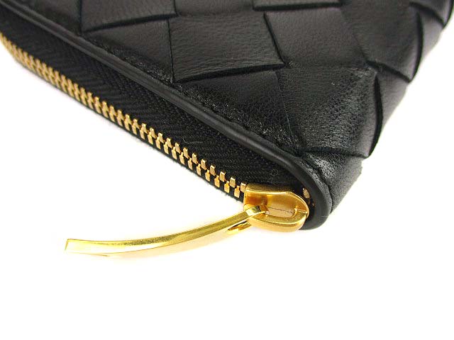 ボッテガヴェネタ BOTTEGA VENETA イントレチャート コインケース カードケース ラウンドファスナー 財布 レザー 600874 黒 ブラック メンズ