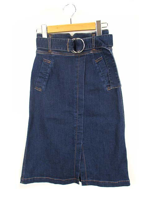 アプワイザーリッシェ Apuweiser Riche ハイウエスト Aライン デニム スカート ミモレ丈 インディゴ 0 レディース 069 ベクトルパーク