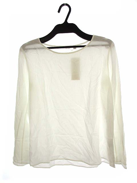 未使用品 ユニクロ Uniqlo トップス レーヨン エアリー フレアt ブラウス 長袖 無地 白 231 白 ホワイト S レディース 069 ベクトルパーク