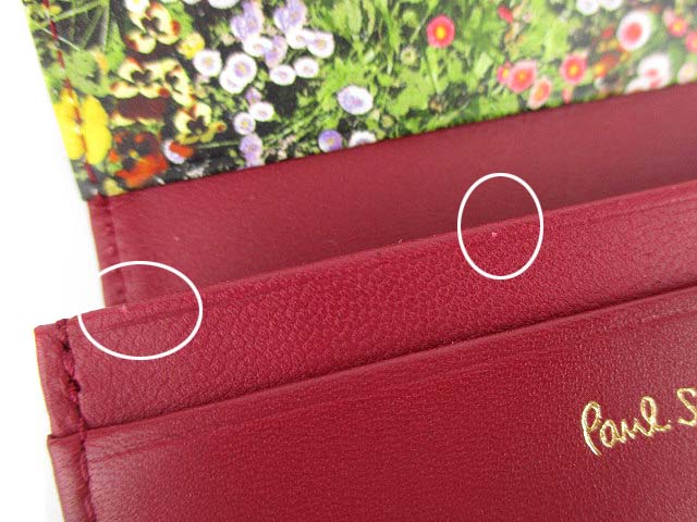 ポールスミス Paul Smith ガーデンフローラルトリム 名刺入れ カードケース 二つ折り 花柄 レザー 牛革 Bpw101 ボルドー系 ローズ系 レディース 069 ベクトルパーク