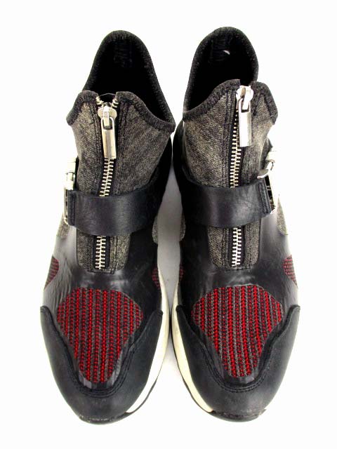 ディーゼル Diesel スニーカー シューズ 靴 S Superyor Plus W Y P1093 T8013 黒 赤 グレー サイズ25 5cm メンズ レディース 069 ベクトルパーク