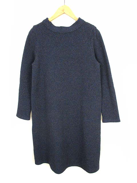 マッキントッシュ ロンドン Mackintosh London ニット ワンピース ロング 長袖 バックリボン カシミヤ ウール混 紺 ネイビー 40 レディース 069 ベクトルパーク