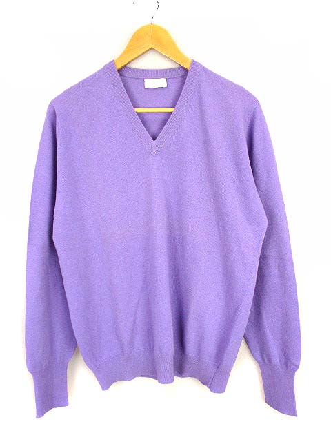 バランタイン Ballantyne トップス ニット セーター プルオーバー 長袖 Vネック カシミヤ100 無地 ラベンダー系 紫 44 メンズ 069 ベクトルパーク