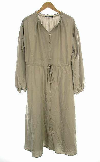 ダブルクローゼット W Closet ブラウスワンピース ガウン 羽織り 2way ボリューム袖 ウエストギャザー ロング丈 ミモレ丈 無地 グレーブラウン レディース 069 ベクトルパーク