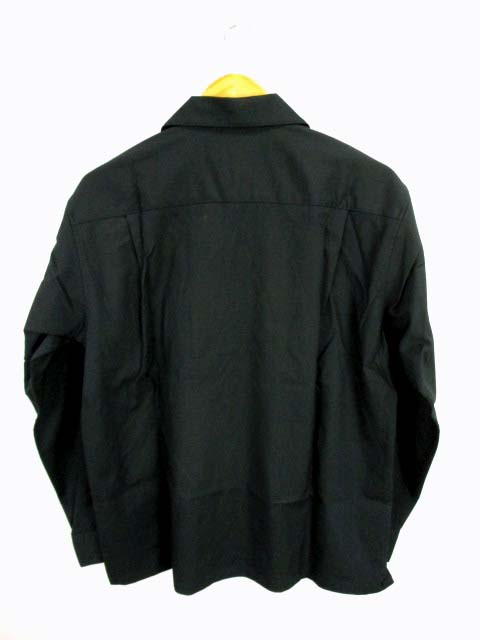 未使用品 ジーユー Gu オープンカラーシャツ 長袖 無地 331 ストレッチ ダークグリーン サイズm タグ付き メンズ 069 ベクトルパーク